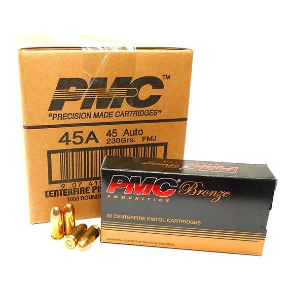 PMC Bronze .45 ACP Ammo 230gr FMJ Brass 1000 Rd Case