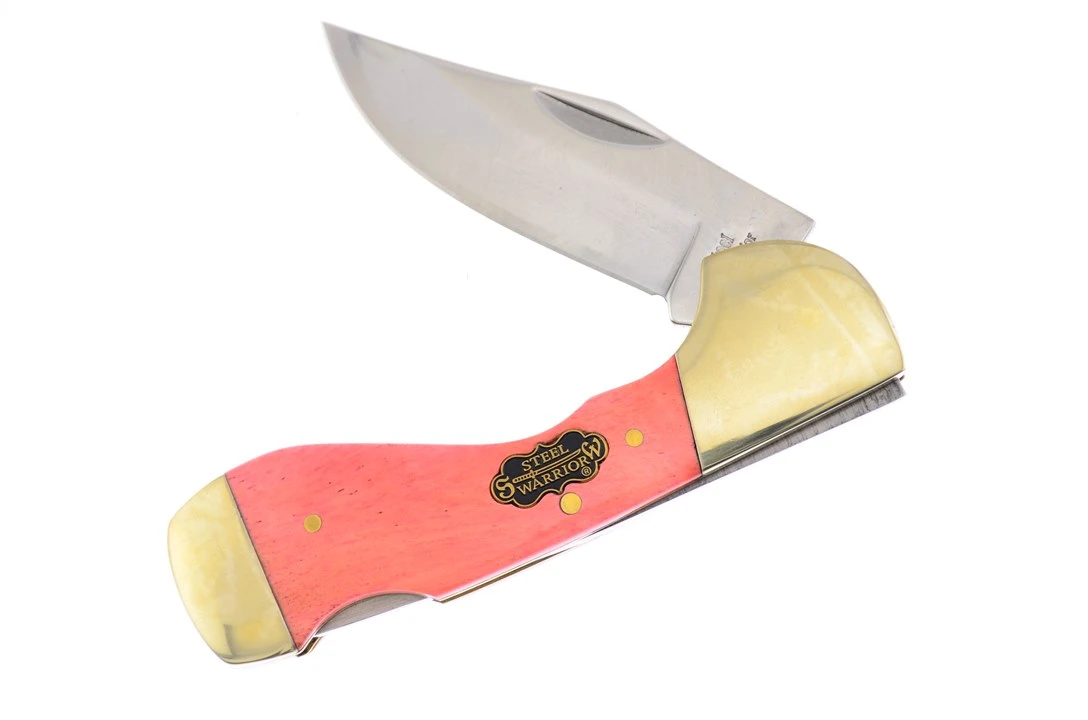 Frost Steel Warrior Choctaw Orange Smooth Bone Folding Knife FRSW105OSB