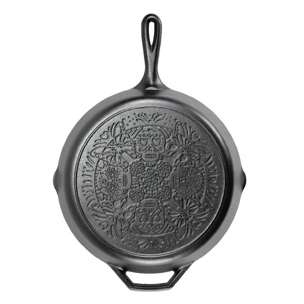 Lodge Cast Iron 12-Inch Seasoned Butterfly Sugar Skull Skillet