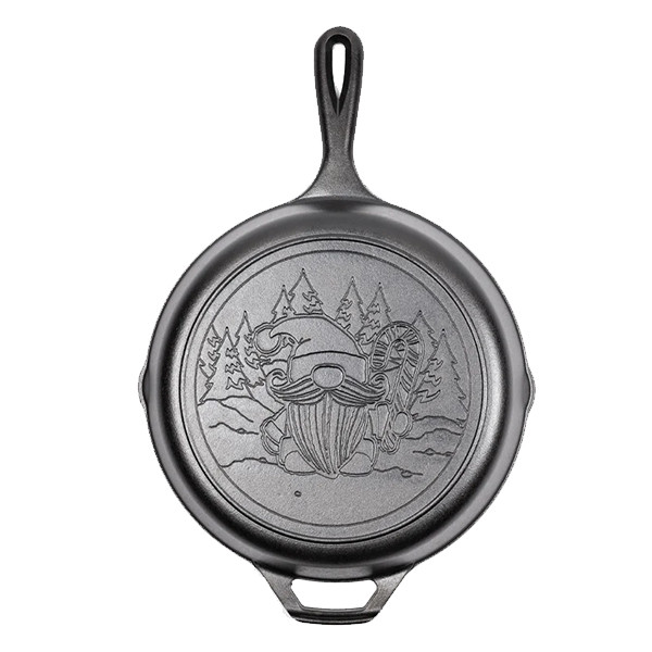 Lodge Cast Iron 10.25-Inch Seasoned Holiday Gnome Skillet