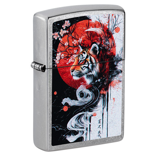 Zippo Asian Tiger Street Chrome Lighter ZP47439