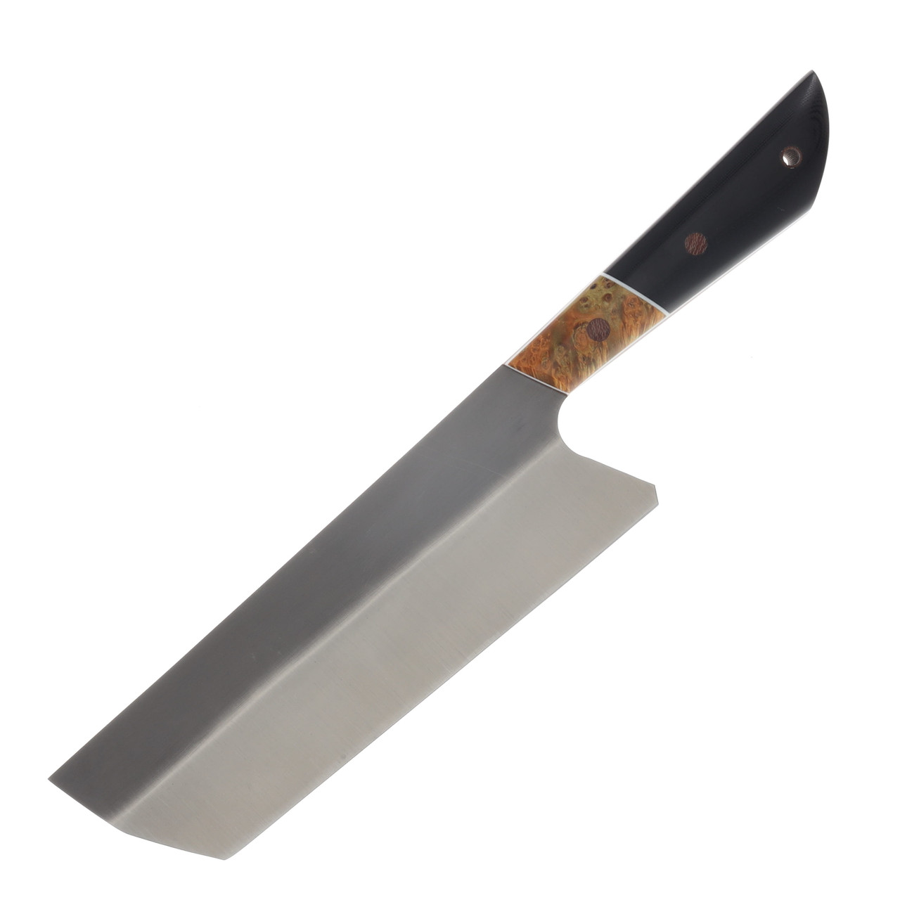 Red Crow Nakiri Fixed Blade Knife Nitro-V/Segmented Wood and Micarta Scales RCNAKSWM
