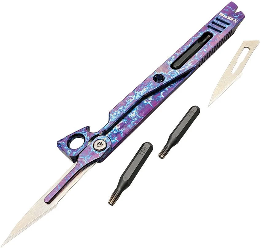 Ketuo Snakebite Multi Tool Electric Anodized Titanium X-Acto Utility Blade KETM0139