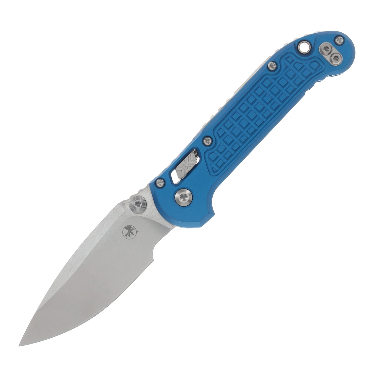 Microtech LUDT RAM-LOK Folding Knife Stonewash S/E Blue Frag MT1135RL10FRBL