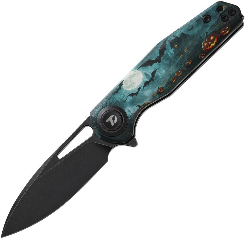 Dreamtech D4211 Button Lock Folding Knife Halloween 2026 Bats & Pumpkins DTK4211GHB
