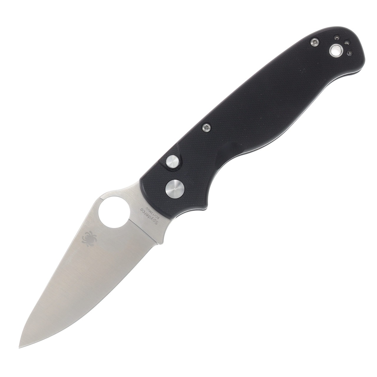 SPYDERCO BUTTONUP SATIN 8Cr13MoV BLADE BLACK G-10 HANDLE SPC275GP