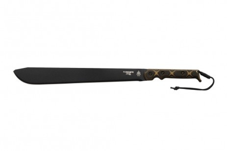 TOPS El Machete .230 X Tan Black Canvas Micarta Handle Black 1095 Blade TPMAC-230X