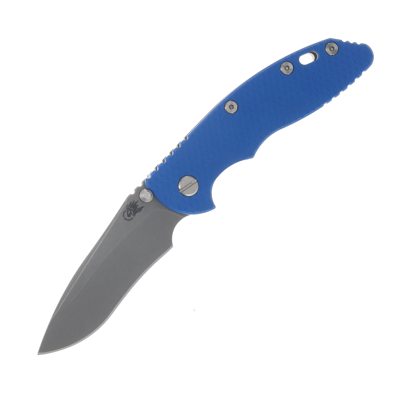 Hinderer XM-18 3.5in Magnacut Recurve Non Flipper Tri-Way Working Finish Blue G10