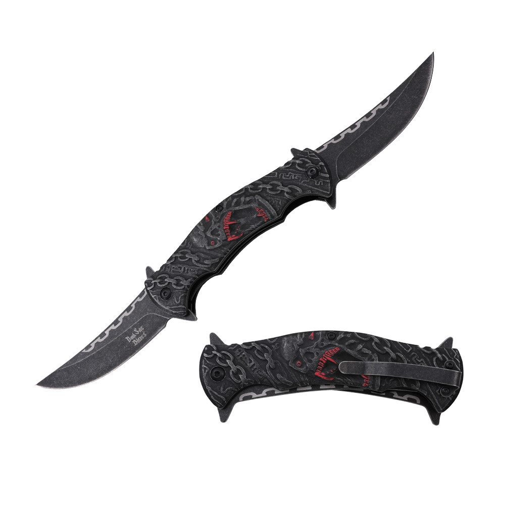 Dark Side Blades Assisted Knife Chain Red Demon Twin Trailing Point