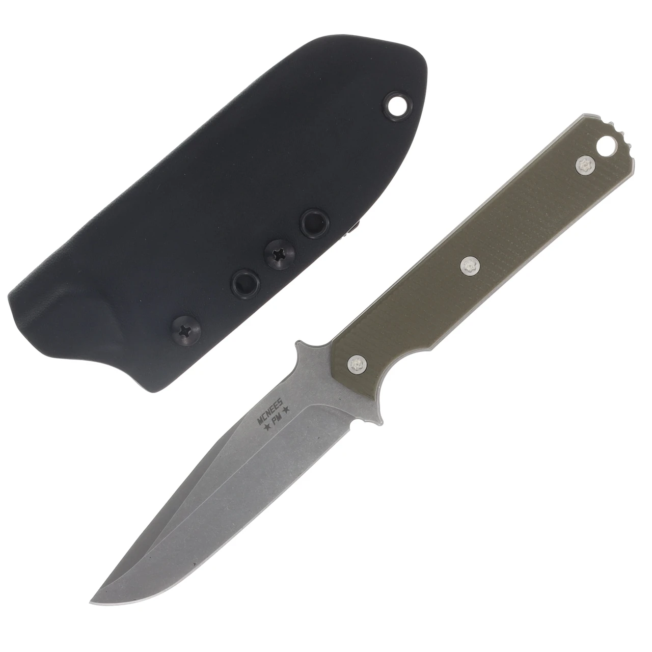 McNees FX Stalker Fixed Blade Atomic Stonewash Green G-10 Handle MCFXSTSWAGNG10