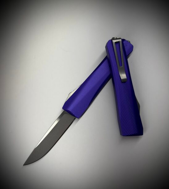 Core Edge USA 0331 Pulsar OTF Purple 6061 AL Chassis Magnacut S/E Drop Point Blasted/Satin Flats Stainless Hardware CE0331P
