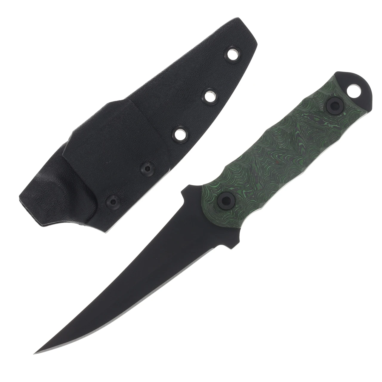 Half Face Blades Combat Filet- Jungle Wear Carbon Fiber, Armor Black Cerakote, Allen Bolts, Textured Grip HFCFJWARMBKCER