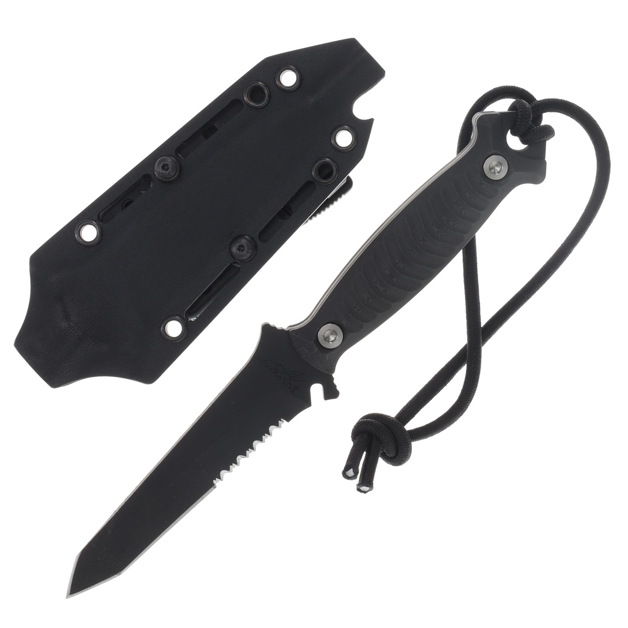 Half Face Blades Dive Knife- Black Dark Matter FAT Carbon, Armor Black Cerakote, Ti Torx Bolts, Textured Grip HFDIVEBKDKMATARMBKCER