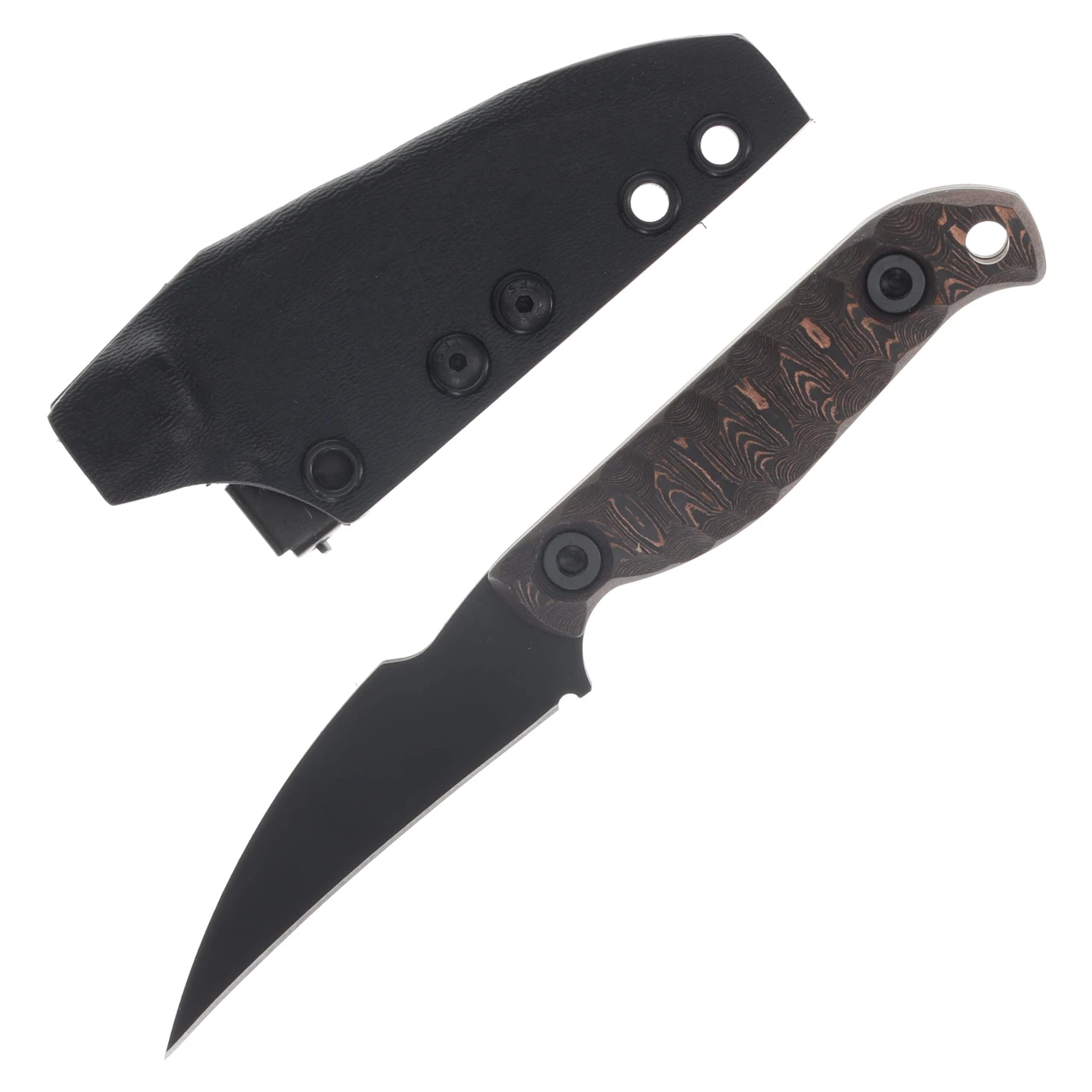 Half Face Blades Gula Gula- Copper Camo Carbon Fiber, Armor Black Cerakote, Allen Bolts, Textured Grip HFGULACPCAMOCFARMBKCER