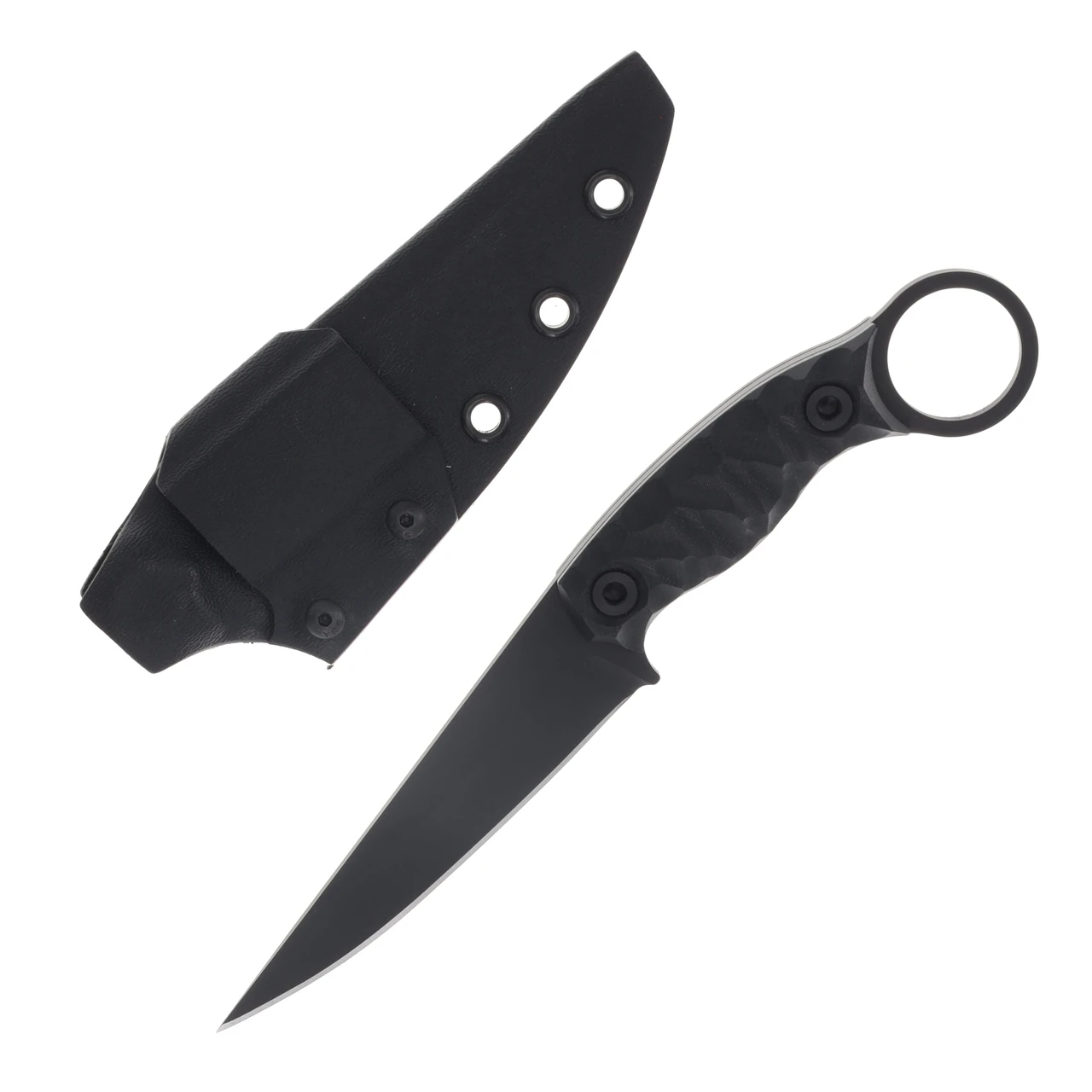 Half Face Blades Osoraku 4"- Black G10, Allen Bolts, Textured Grip HFOSORAKUBKG10
