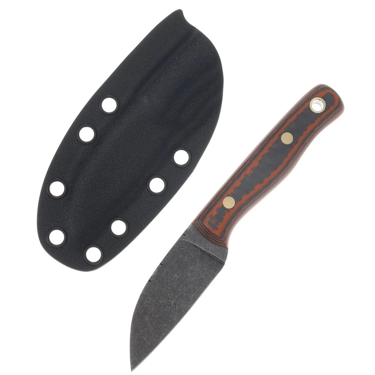 Samuel Riner Custom Knives Clinton Clipper Wharncliffe SW 80CrV2 Steel Orange Carbon Fiber SRKCCWOCF