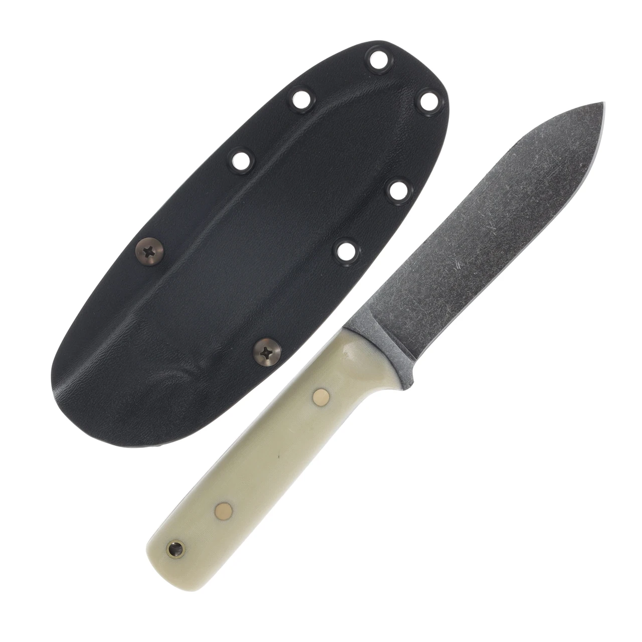 Samuel Riner Custom Knives Kephart SW 80CrV2 Steel White Canvas Micarta SRKKWCM