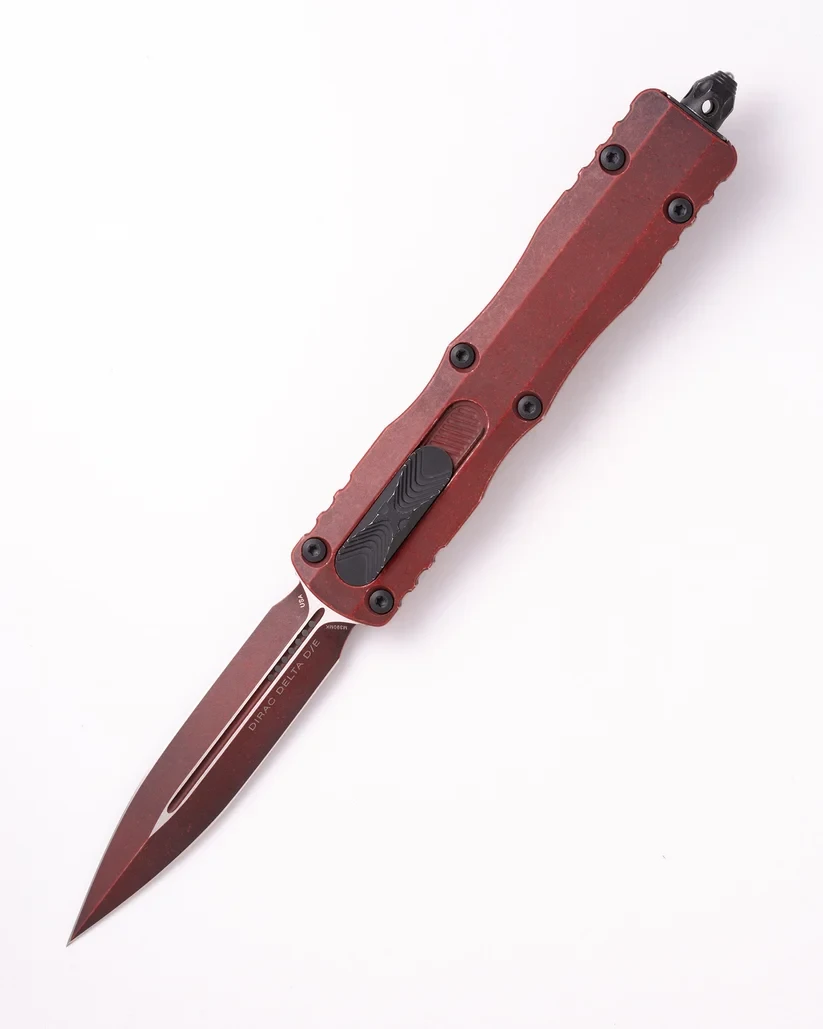 Microtech Dirac Delta OTF Auto D/E Standard Weathered Red AUMT2271WCM