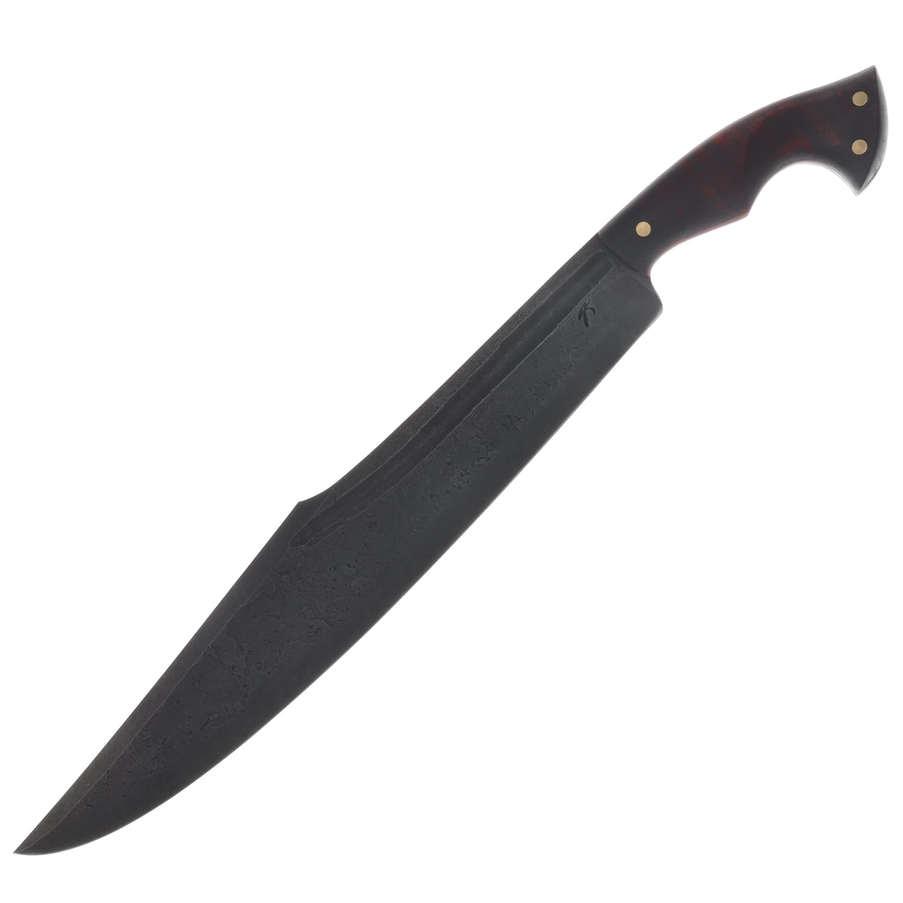 Knight Forge Studio Brut de Forge Curly Fixed Blade Maple 12.75in 80CrV2 Bowie W/Fuller KFSBDFFCM