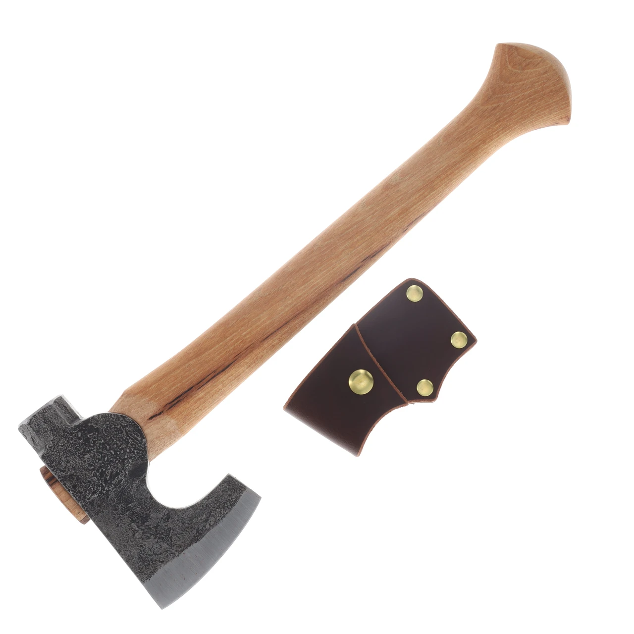 Hoffman Blacksmithing Mountaineer Axe 15.5in Oval Handle Bulb End Basic Sheath HOFTMOBB