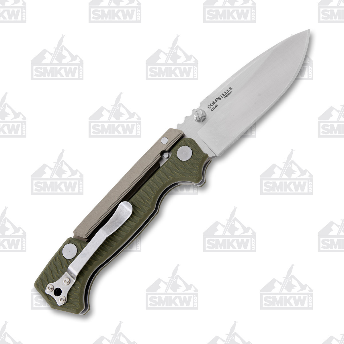 Cold Steel AD 15 Folding Knife 3.5in Plain Edge OD Green G10