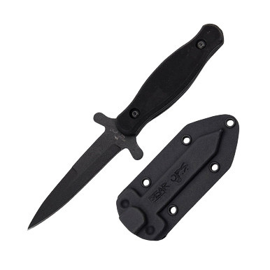Bear & Son 7 7/8 Black Textured G10 Single Edge Boot Knife
