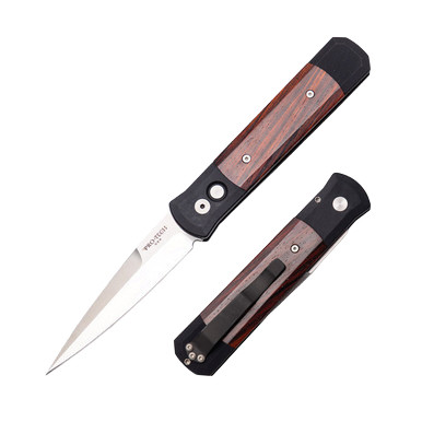 Pro-Tech Knives Godfather Auto Satin Finish Blade Cocobolo Inlay AUPT906C