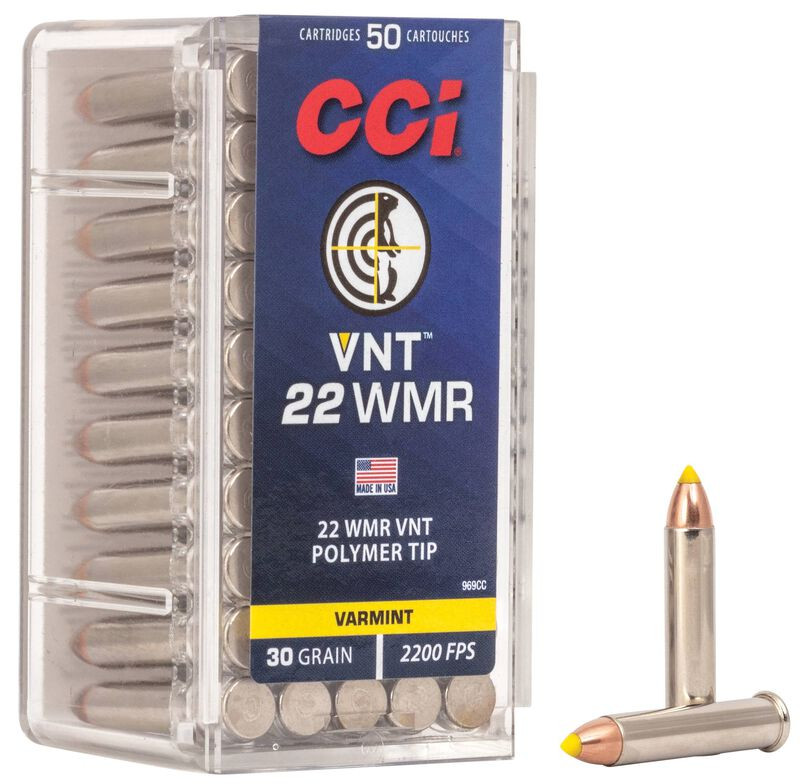 CCI VNT .22 WMR 30gr Speer Varmint Tip Nickel Brass 50 Rd Box