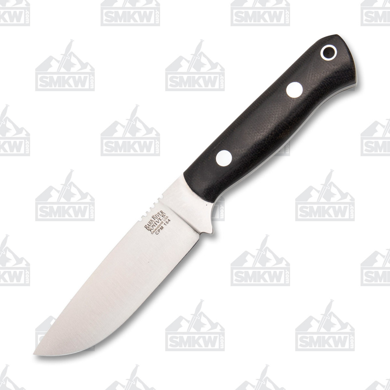 Bark River Bravo Necker II Fixed Blade Knife Black - Smoky 