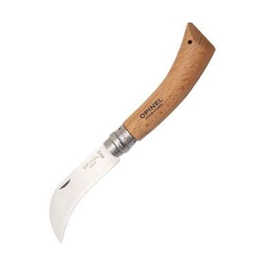 Opinel No 08 Folding Knife 3.35in Plain Edge Varinsied Beechwood Pruning