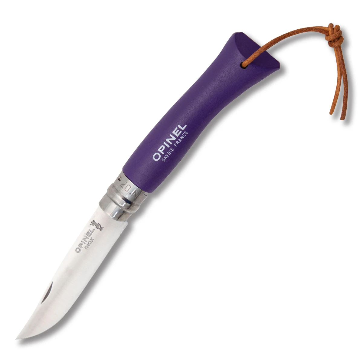 Opinel No. 07 Folding Knife Colorama Purple with Lanyard OP002205