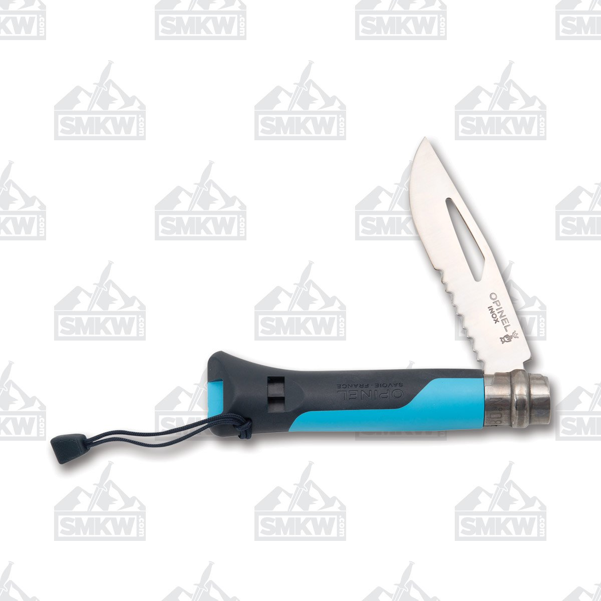 Opinel No 08 Outdoor Folding Knife 3.75in Partially Serrated Blue