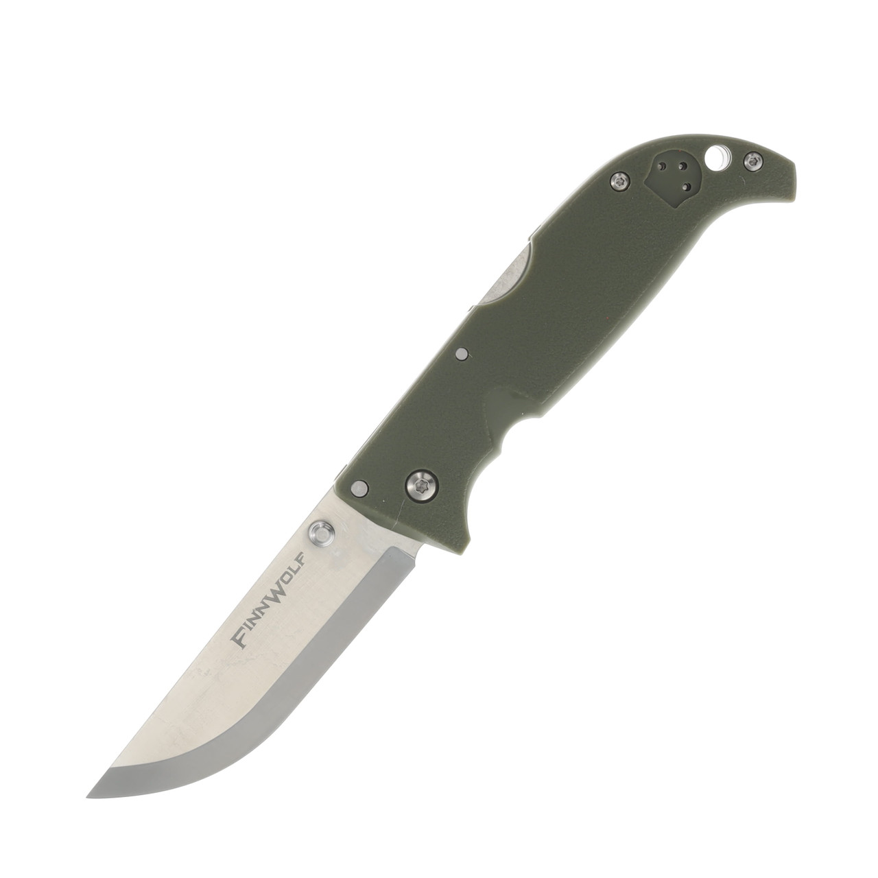 Cold Steel Finn Wolf OD Green Folding Knife 3.5in Satin Plain