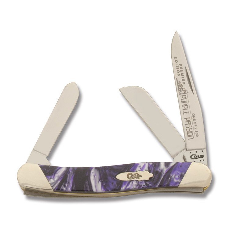 Case XX Slant Bolster Purple Passion Corelon Medium Stockman Folding Knife CAS9318PP