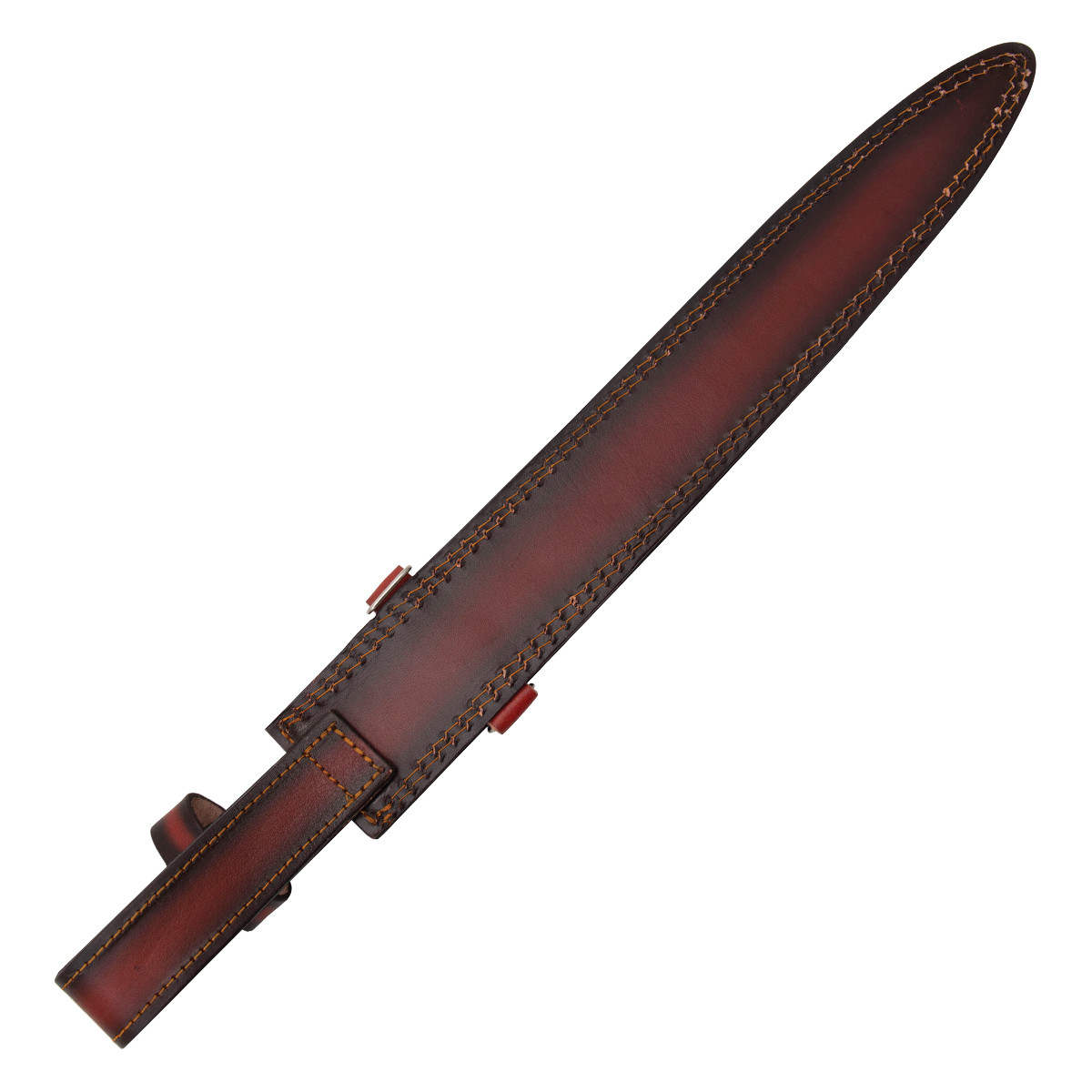 Damascus Short Sword Braided Exotic Wood Handle DM5019 - Smoky