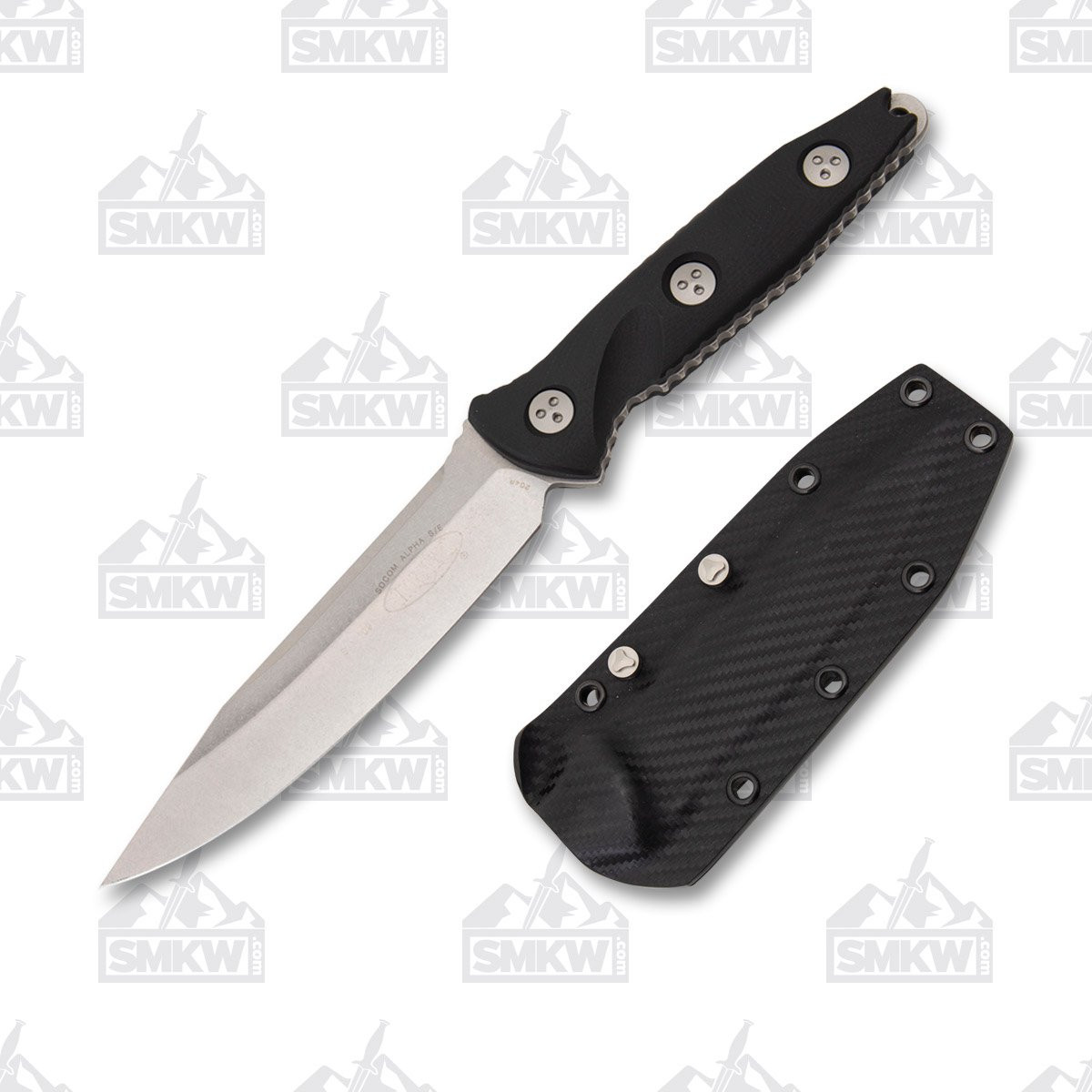 Microtech SOCOM Alpha Fixed Blade Knife Black G10 Stonewashed SE
