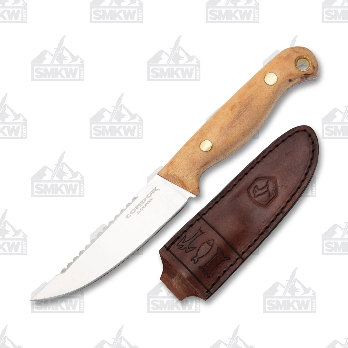 Condor Trelken Fixed Blade Hickory 3.51in Satin Straight Back Knife