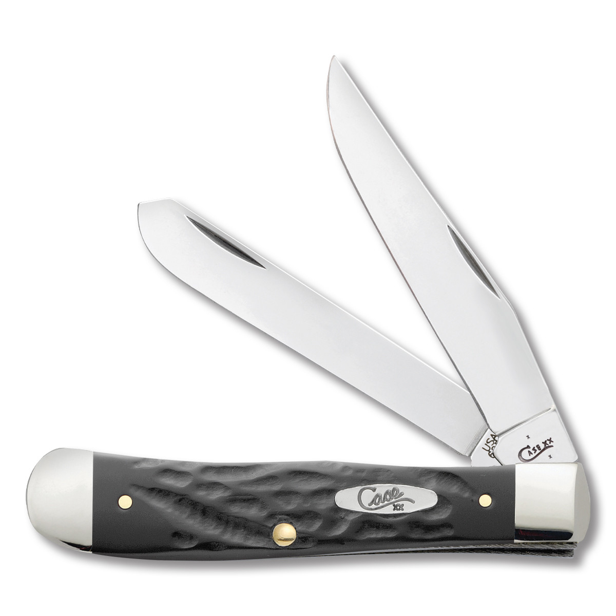 Case XX Rough Black Jigged Synthetic Trapper Folding Knife CA18221