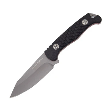 Boker Magnum Life Knife Fixed Blade Black 3.94in Plain Satin Clip Point
