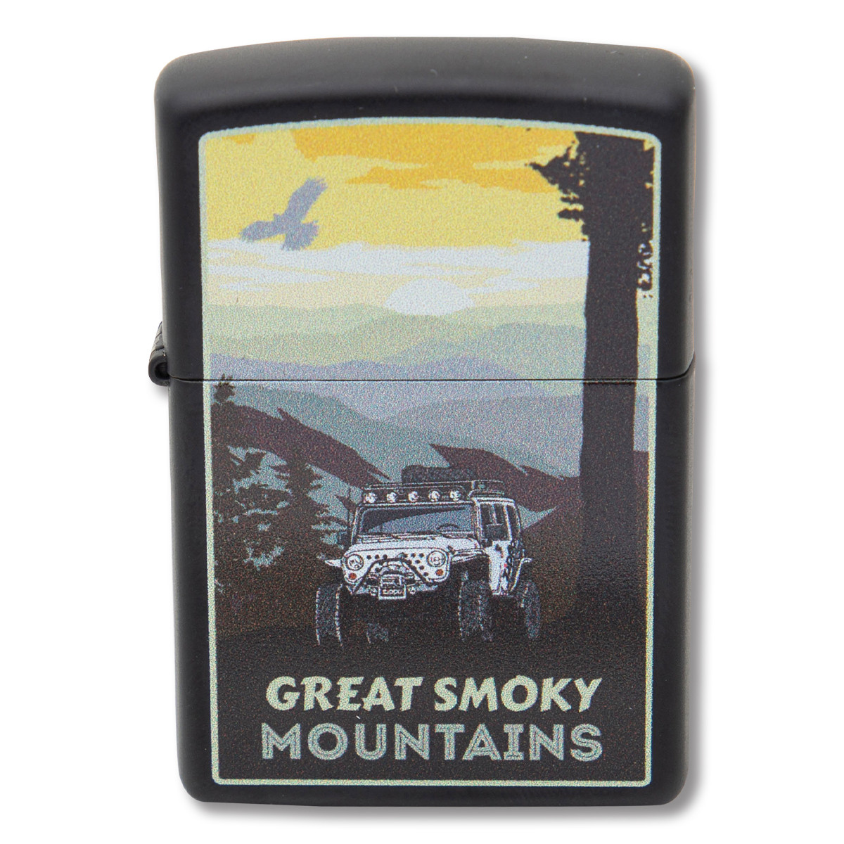 Zippo Lighter Great Smoky Mountains Jeep Black Matte