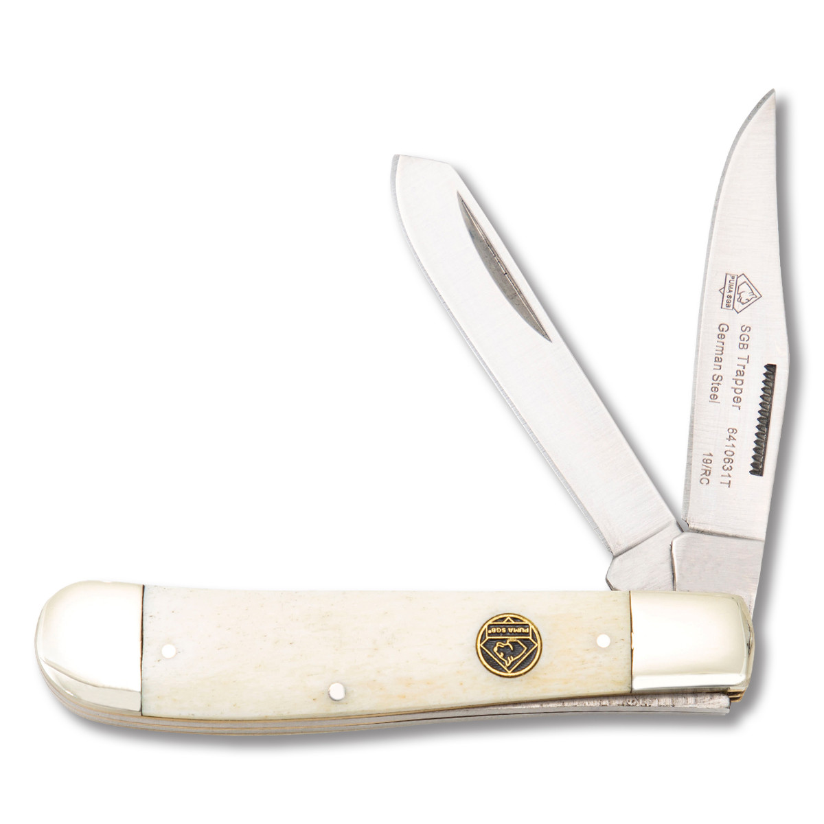 Puma SGB Trapper Smooth White Bone Folding Pocket Knife