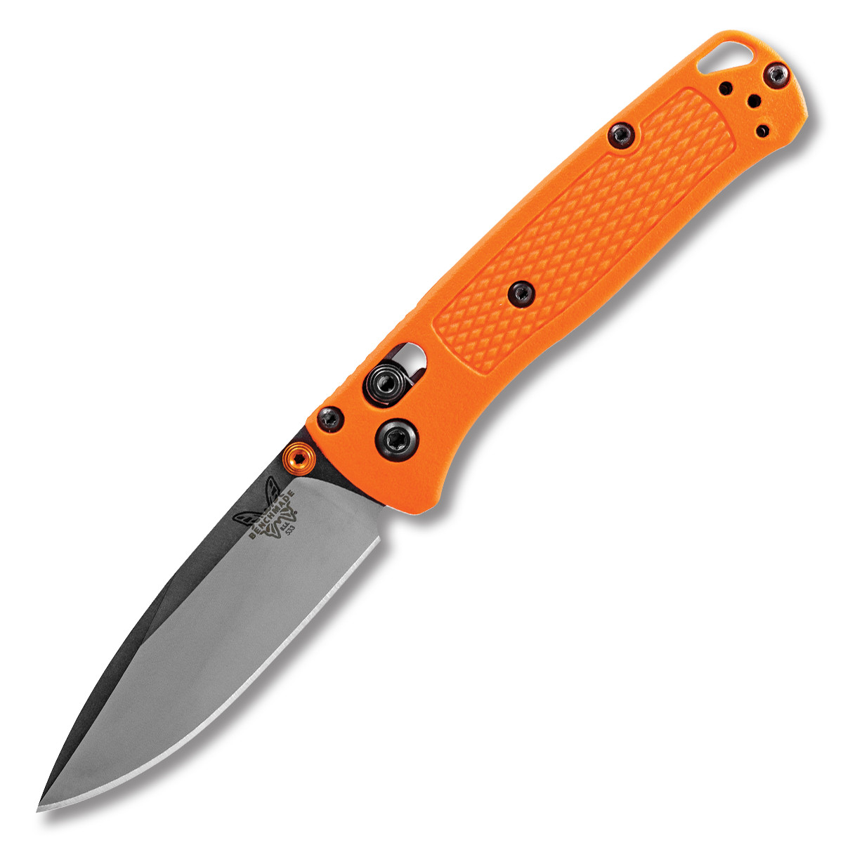 Benchmade 533 Mini Bugout Folding Knife Orange 2.82in Satin Plain Blade BM533