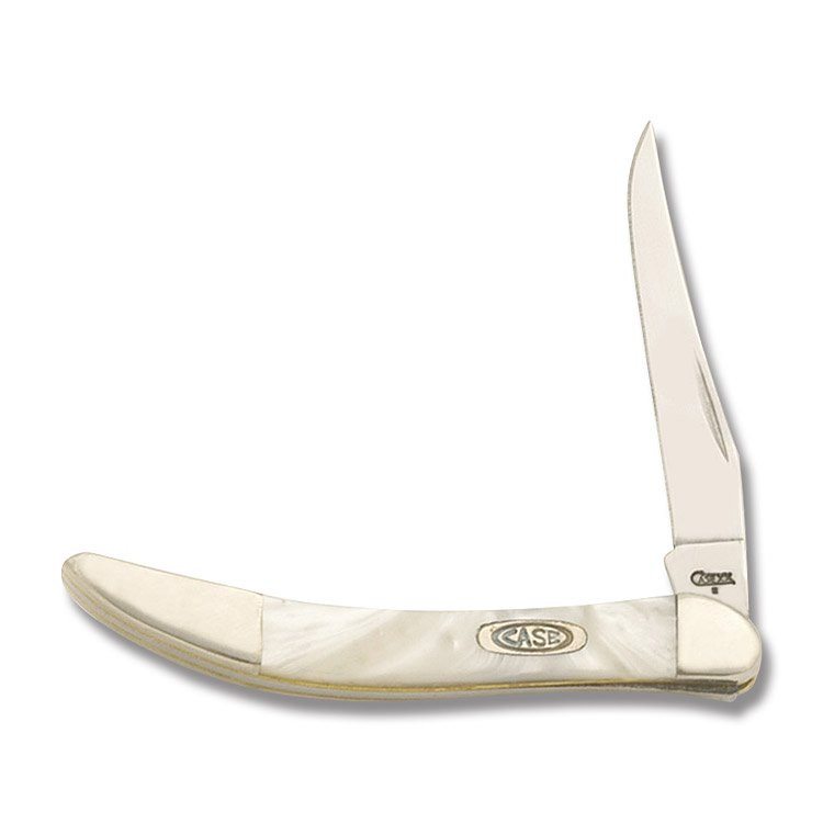 Case XX White Pearl Corelon Small Texas Toothpick Folding Knife CA910096WP