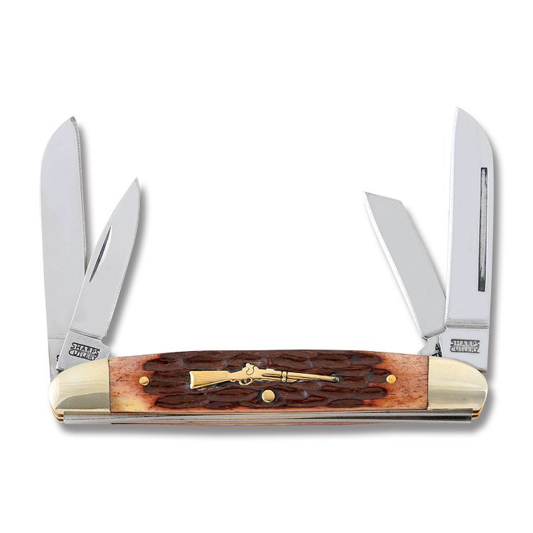 Frost Sharps Cutlery Brown Jigged Bone Congress Folding Knife FRSHP115BRJB