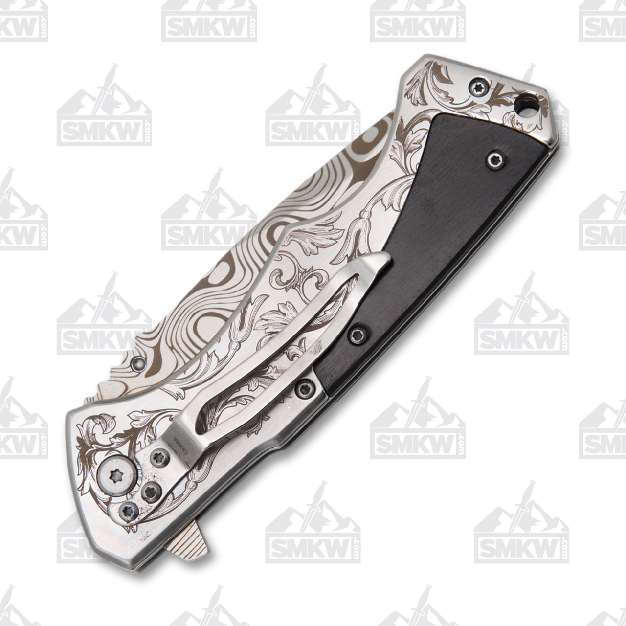 Frost Sharps Cutlery Fancy Black Curves on Blade Folding Knife - Smoky  Mountain Knife Works