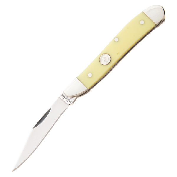 Bear & Son Yellow Delrin Peanut Folding Knife BRC319