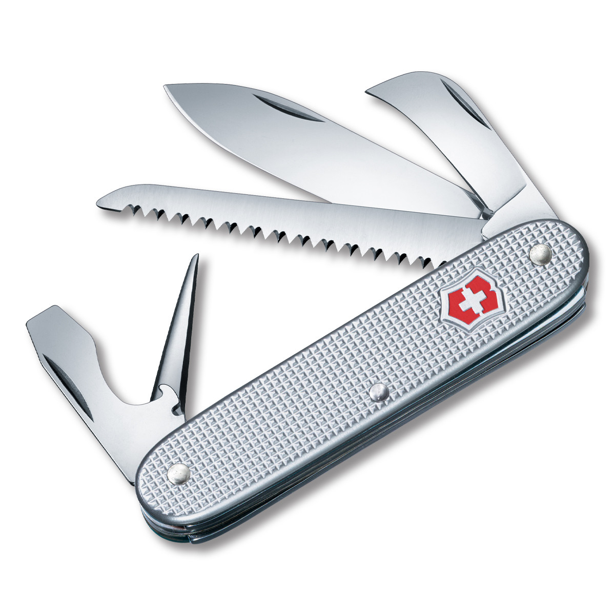 Victorinox Swiss Army 7 Folding Knife Silver Alox V13781 - Smoky