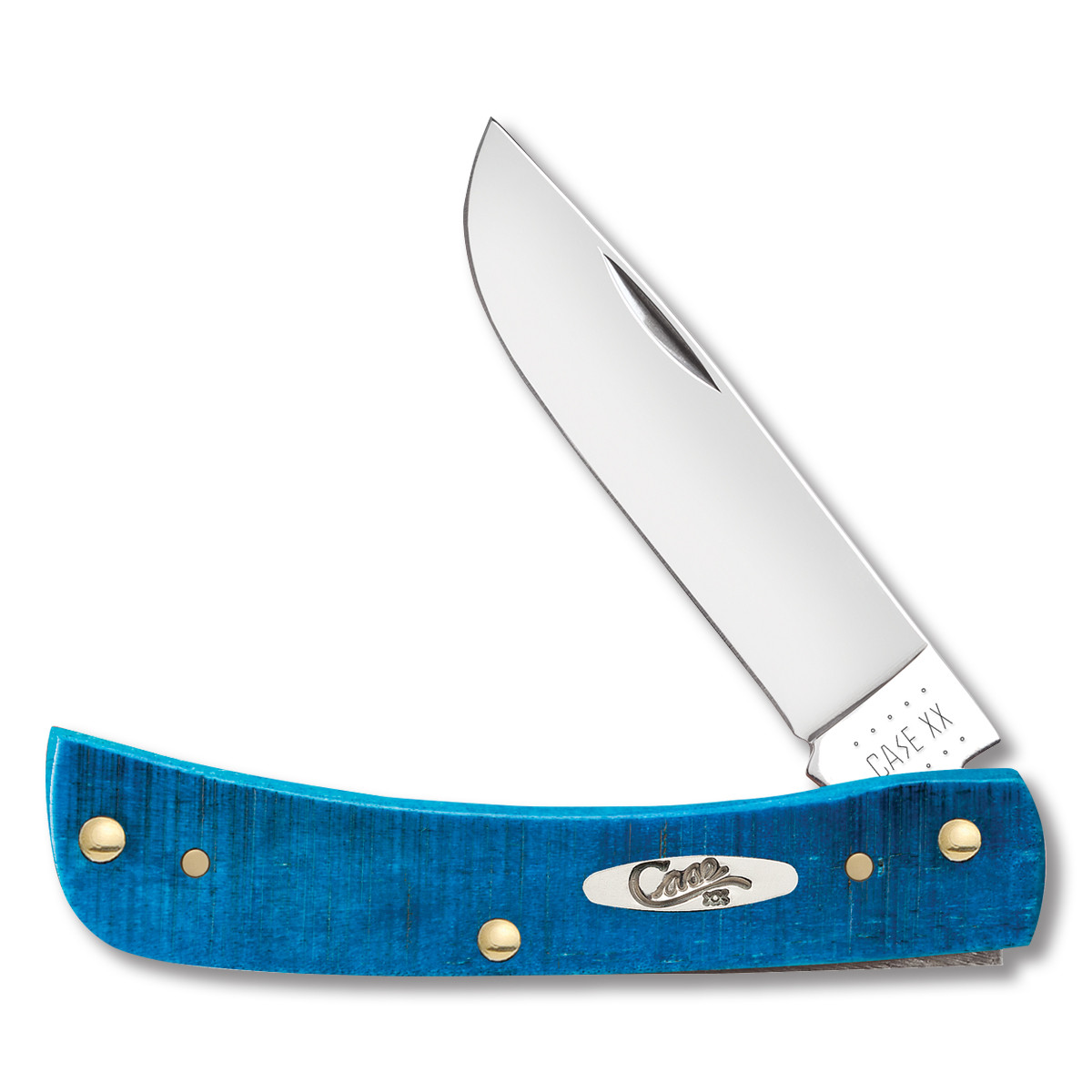 Case XX Caribbean Folding Knife 3.62in Blue Bone Sawcut Jig Sod Buster Jr