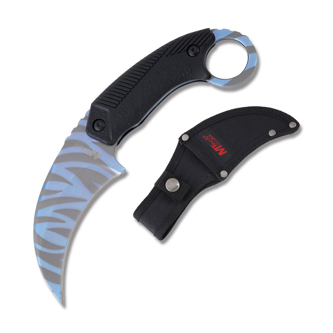 MTech Karambit Blue Stripe Fixed Blade - Smoky Mountain Knife Works