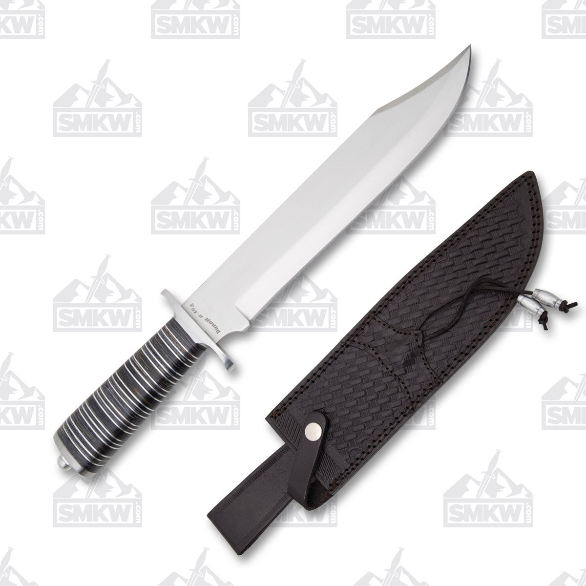 Fox-N-Hound Stacked Bowie Knife Black Pakkawood Handle W/Sheath